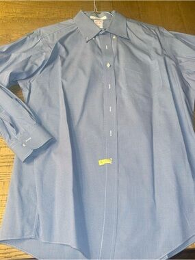 Brooks Brothers - Neck 16 1/2 - Sleeve 35 - Blue Checkered Polo Dress Shirt